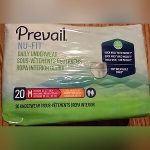 Prevail NU-FIT Daily Underwear Medium (34–46”) – Extra Absorbency – 20 Count